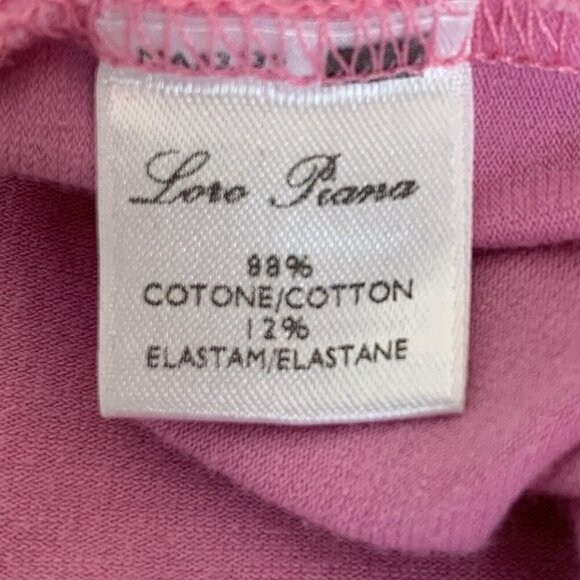Loro Piani Top Womens 42 US 8 Pink Cuffed Short Sleeve V Neck Made In Italy - Picture 6 of 9